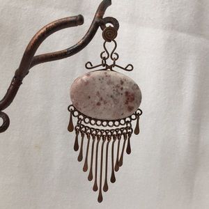 Genuine pink jasper pendant